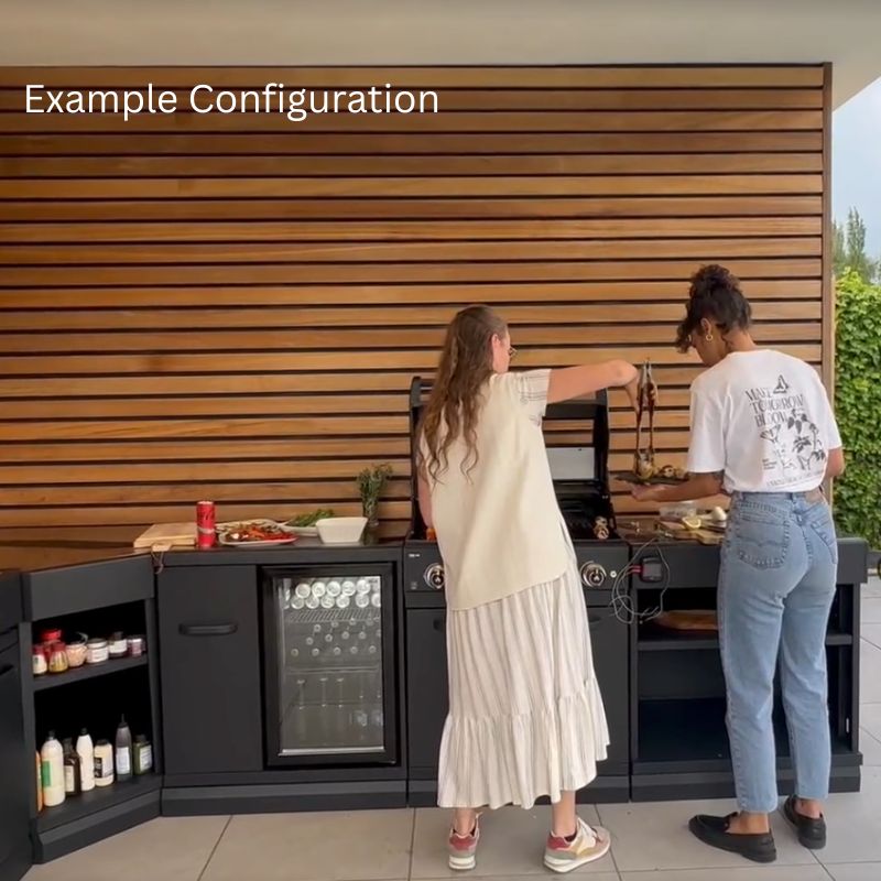 GRLLR Outdoor Kitchen - Kamado Station, Fridge, Sink & Expansion Unit GRLLR