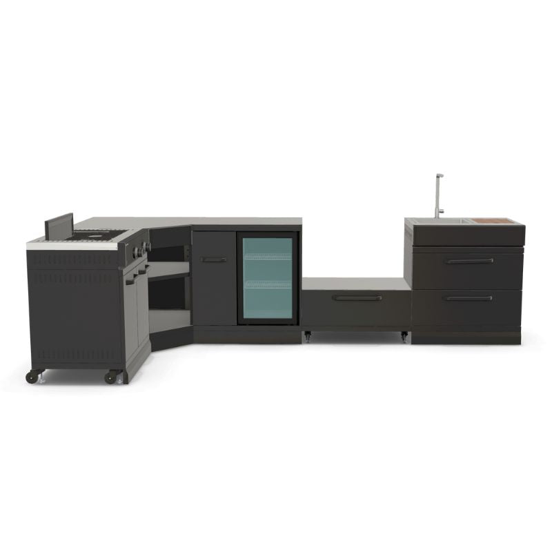 GRLLR Outdoor Kitchen - Kamado Station, Stove, Fridge and Sink No Kamado Grill