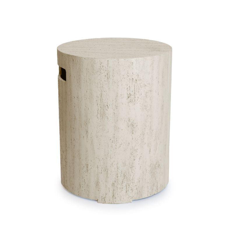 Happy Cocooning Gas Bottle Enclosure Round Travertine