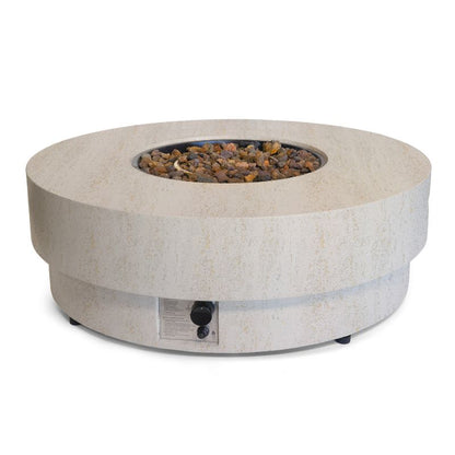 Happy Cocooning Estate Round 105 Fire Pit Gas Travertine