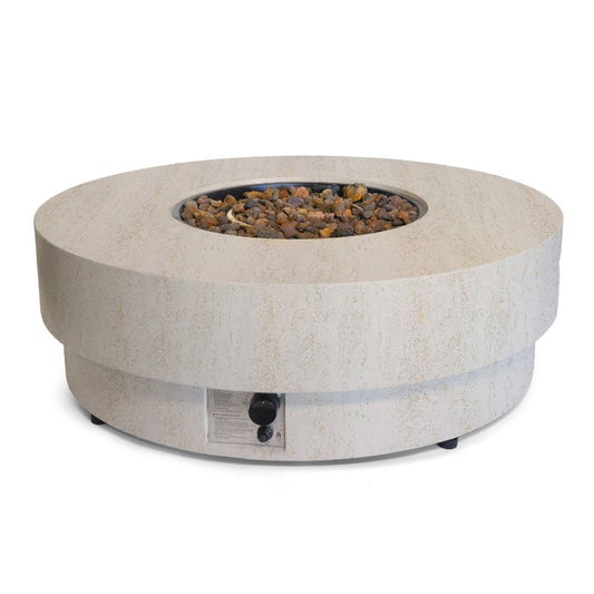 Happy Cocooning Estate Round 105 Fire Pit Gas Travertine