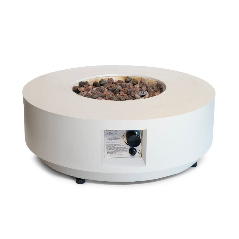 Happy Cocooning Estate Round 76 Fire Pit Gas Oyster Beige