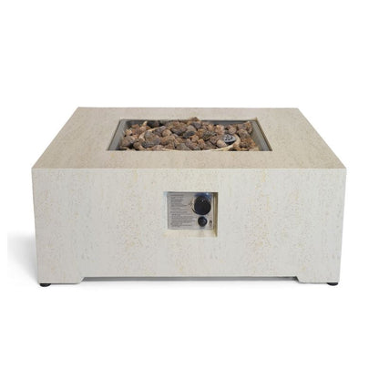 Happy Cocooning Estate Square 88 Fire Pit Gas Travertine