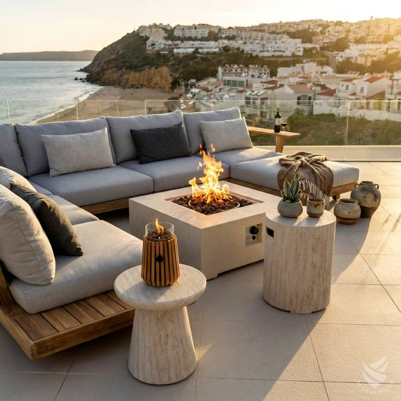Happy Cocooning Estate Square 88 Fire Pit Gas