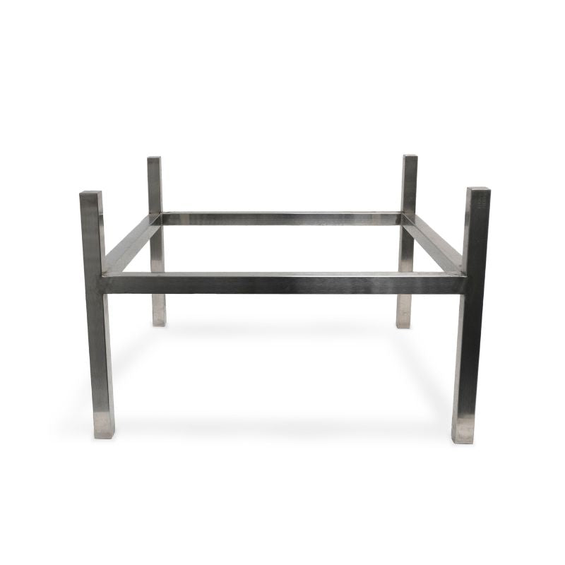Metal table frame on a white background