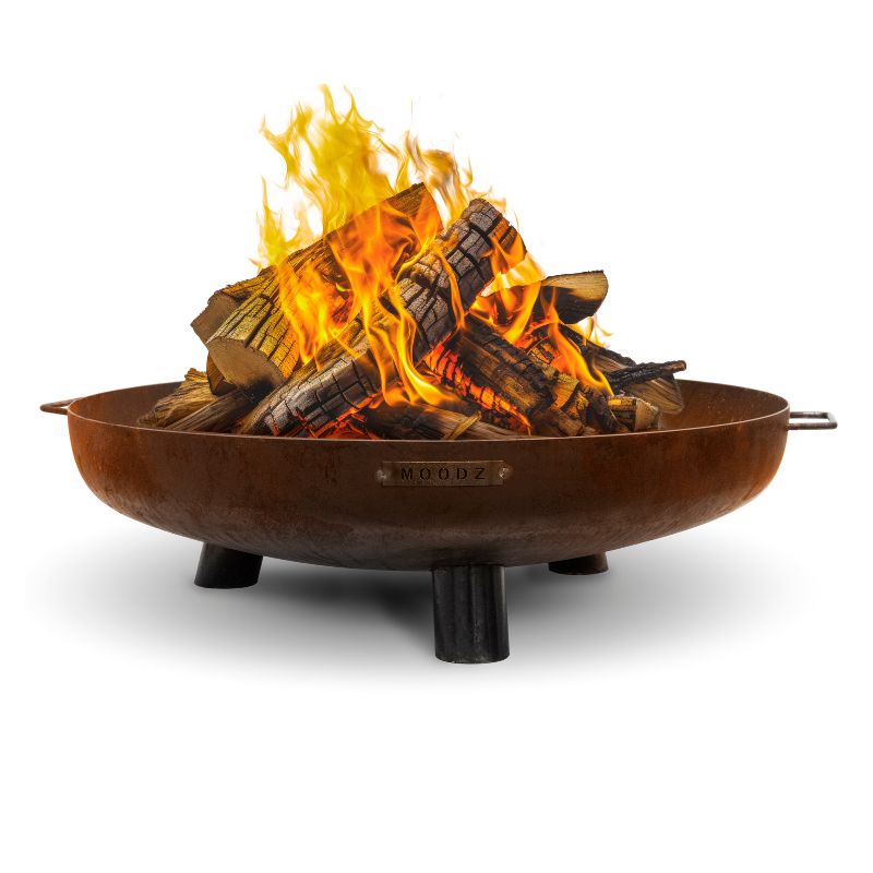 MOODZ Fire Bowl with Feet & Handle Corten Steel - Alfresco Chic