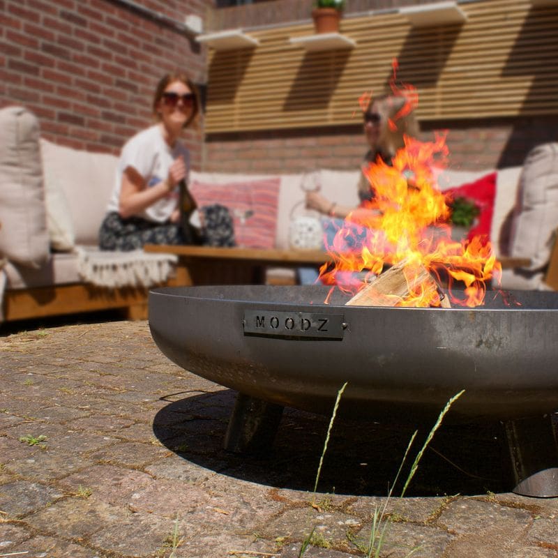 MOODZ Fire Bowl with Feet & Handle Corten Steel - Alfresco Chic