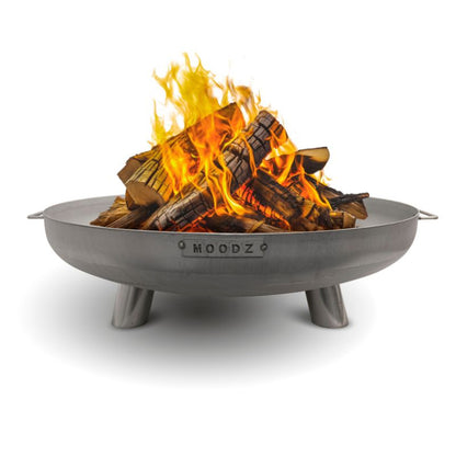 MOODZ Fire Bowl with Feet & Handle Stainless Steel MOODZ
