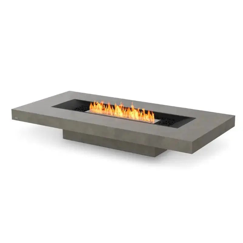 EcoSmart Fire Gin 90 (Low) Bioethanol Fire Pit Table Natural Stainless Steel Burner 