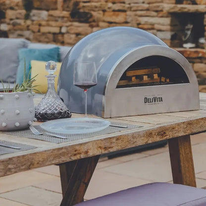 DeliVita Hale Grey Wood Fired Pizza Oven   