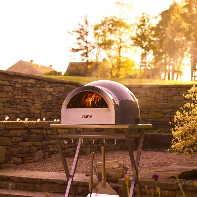 DeliVita Hale Grey Wood Fired Pizza Oven   