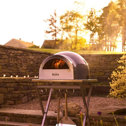 DeliVita Hale Grey Wood Fired Pizza Oven   